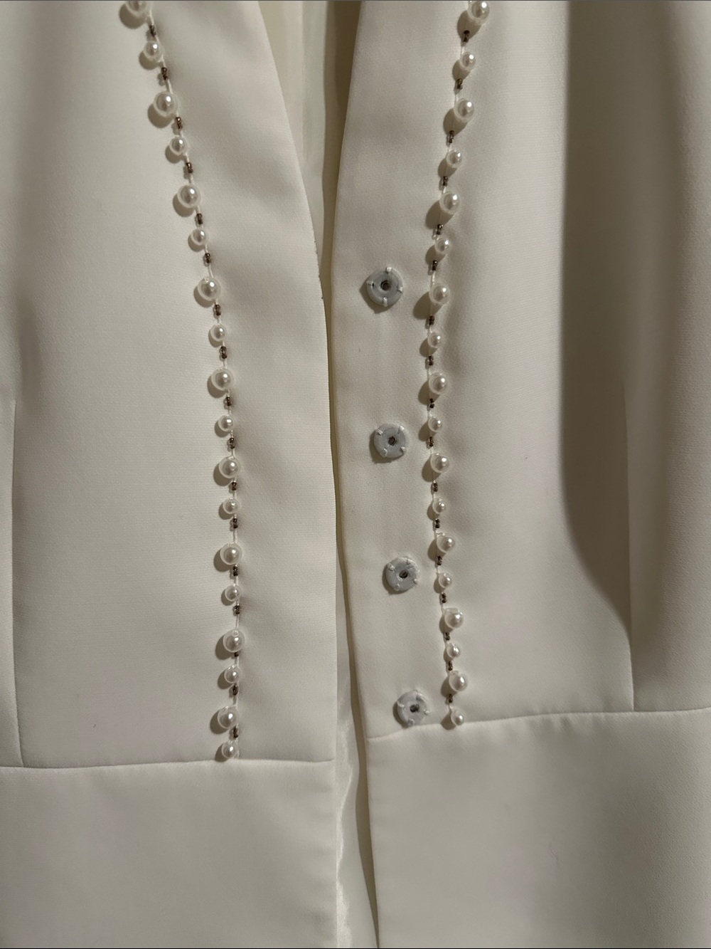 Like new never worn Tahari Cream Pearl-Trim Blazer - Picture 5 of 8